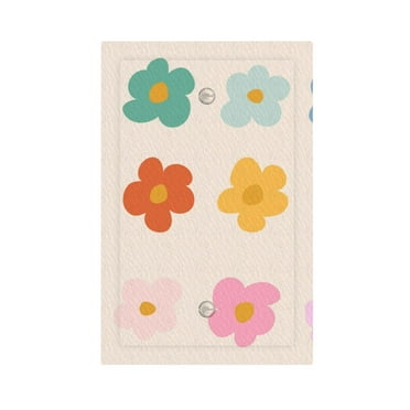 ZICANCN Outlet Covers Wall Plate, Cute Floral Abstract Doodle Light Switch Cover Decorative, Duplex Toggle Combo 1-Gang