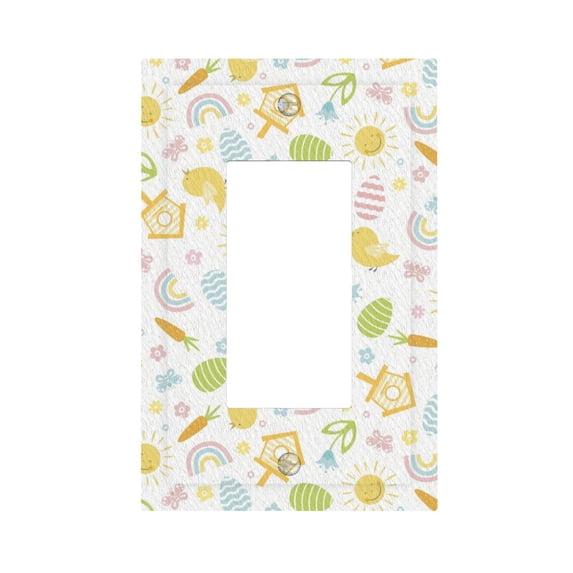 ZICANCN Outlet Covers Wall Plate, Easter Spring Decoration Light Switch Cover Decorative, Duplex Toggle Combo 1-Gang