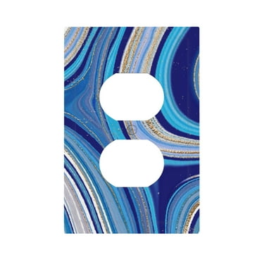 ZICANCN Outlet Covers Wall Plate, Elegant Luxury Blue Gradient Light Switch Cover Decorative, Duplex Toggle Combo 1-Gang