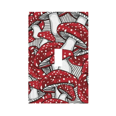 ZICANCN Outlet Covers Wall Plate, Forest Red Mushroom Light Switch Cover Decorative, Duplex Toggle Combo 1-Gang