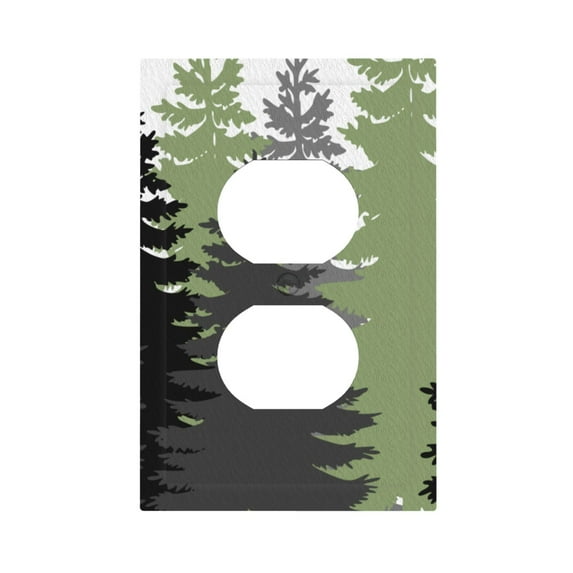 ZICANCN Outlet Covers Wall Plate, Forest Trees Green Light Switch Cover Decorative, Duplex Toggle Combo 1-Gang