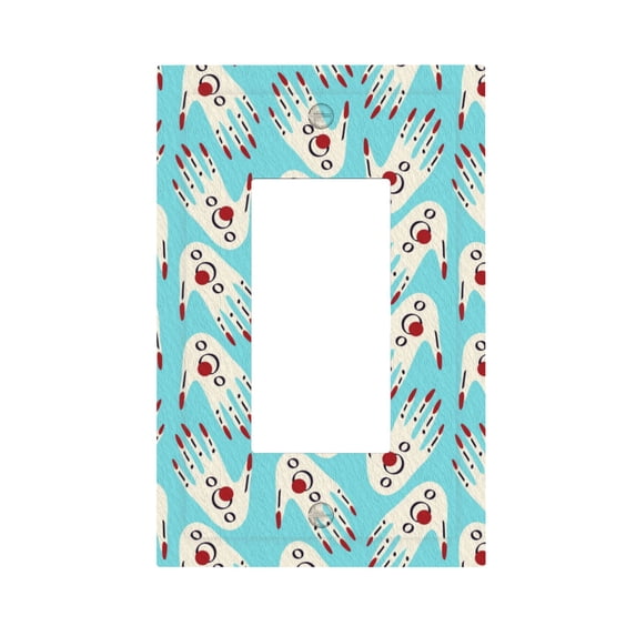 ZICANCN Outlet Covers Wall Plate, Funny Symbol Hands Eyes Light Switch Cover Decorative, Duplex Toggle Combo 1-Gang