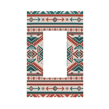 ZICANCN Outlet Covers Wall Plate, Geometric Native Aztec American Light Switch Cover Decorative, Duplex Toggle Combo 1-Gang