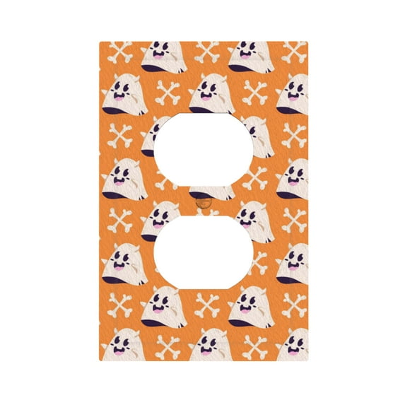 ZICANCN Outlet Covers Wall Plate, Ghost Bat Spider Horror Light Switch Cover Decorative, Duplex Toggle Combo 1-Gang