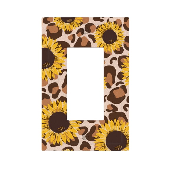 ZICANCN Outlet Covers Wall Plate, Leopard Print Sunflower Light Switch Cover Decorative, Duplex Toggle Combo 1-Gang