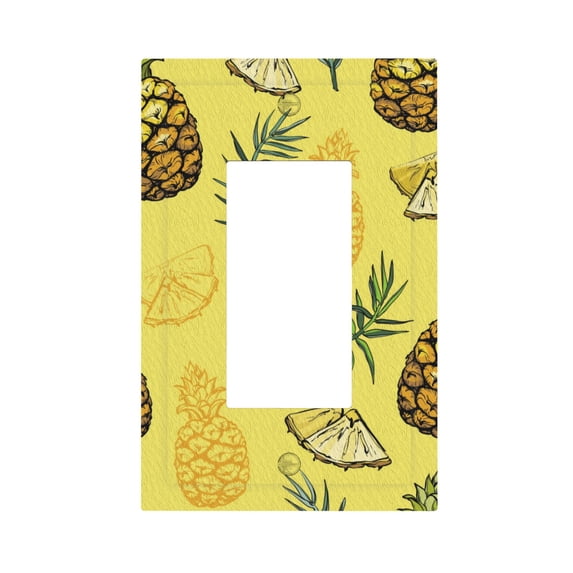 ZICANCN Outlet Covers Wall Plate, Pineapples Palm Leaves Exotic Light Switch Cover Decorative, Duplex Toggle Combo 1-Gang
