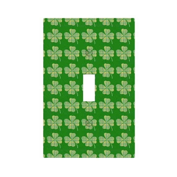 ZICANCN Outlet Covers Wall Plate, Plaid Green Shamrocks Light Switch Cover Decorative, Duplex Toggle Combo 1-Gang