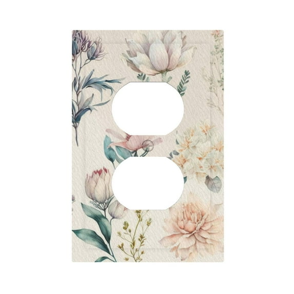 ZICANCN Outlet Covers Wall Plate, Pretty Delicate Watercolor Flower Light Switch Cover Decorative, Duplex Toggle Combo 1-Gang