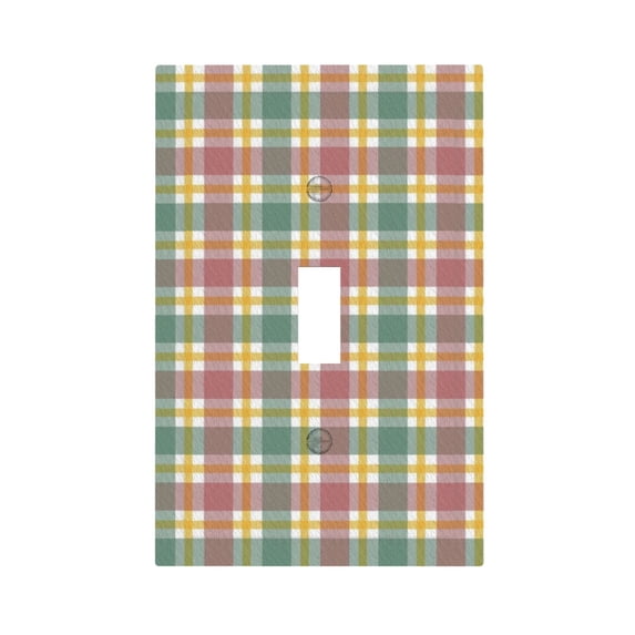 ZICANCN Outlet Covers Wall Plate, Red Green Plaid Check Light Switch Cover Decorative, Duplex Toggle Combo 1-Gang