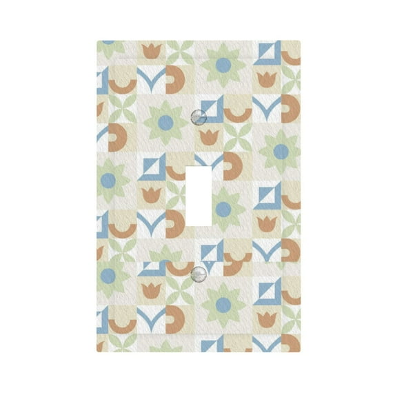 ZICANCN Outlet Covers Wall Plate, Scandinavian Flower Pattern Light Switch Cover Decorative, Duplex Toggle Combo 1-Gang