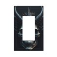 thumbnail image 1 of ZICANCN Outlet Covers Wall Plate, Skull Feathers Death Light Switch Cover Decorative, Duplex Toggle Combo 1-Gang, 1 of 9