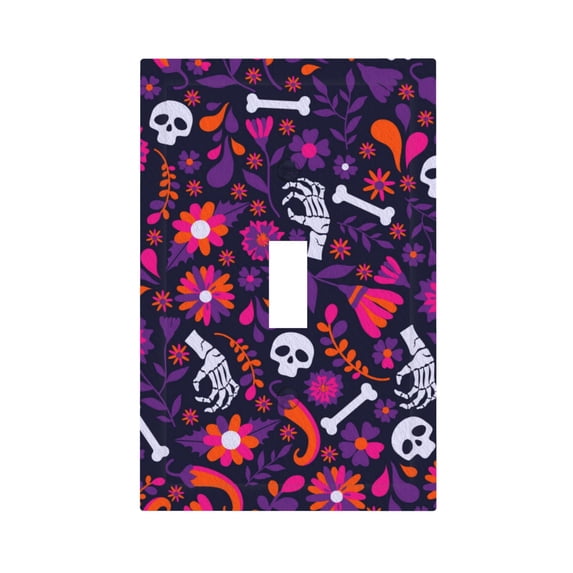ZICANCN Outlet Covers Wall Plate, Skull Mexican Holiday Flower Light Switch Cover Decorative, Duplex Toggle Combo 1-Gang