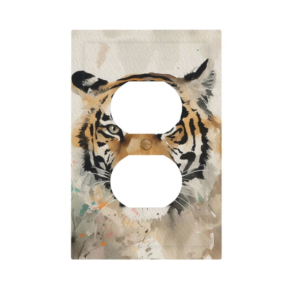 ZICANCN Outlet Covers Wall Plate, Tiger Feline Light Switch Cover Decorative, Duplex Toggle Combo 1-Gang