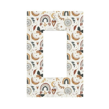 ZICANCN Outlet Covers Wall Plate, Trendy Hippie Boho Background Light Switch Cover Decorative, Duplex Toggle Combo 1-Gang