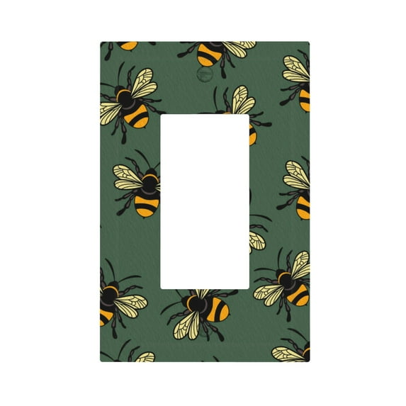 ZICANCN Outlet Covers Wall Plate, Vintage Bee Blue Texture Light Switch Cover Decorative, Duplex Toggle Combo 1-Gang