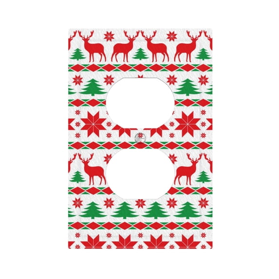 ZICANCN Outlet Covers Wall Plate, Winter Snowflake Vintage Deer Light Switch Cover Decorative, Duplex Toggle Combo 1-Gang