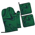 thumbnail image 1 of ZICANCN Oven Mitts and Pot Holders Sets, Gradient Emerald Abstract Line Baking Sets Kitchen Heat Resistant 4 Pieces, 1 of 8