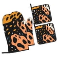thumbnail image 1 of ZICANCN Oven Mitts and Pot Holders Sets, Orange Fashion Leopard Print Baking Sets Kitchen Heat Resistant 4 Pieces, 1 of 8