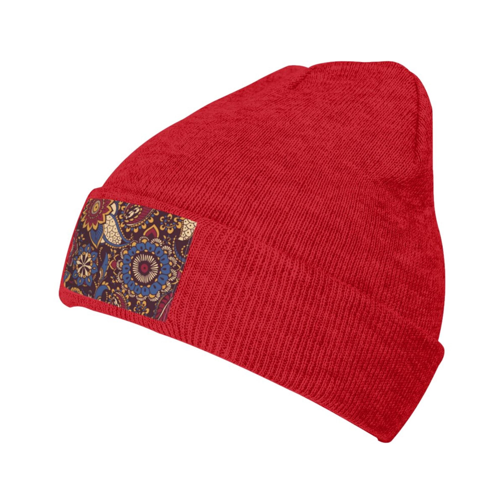 ZICANCN Persian Paisley Red Floral Knit Beanie Hat, Winter Cap