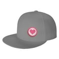 thumbnail image 1 of ZICANCN Pink Heart Valentine Love Baseball Caps, Trucker Hats for Men And Women, Adjustable Breathable Flat Caps, Gray, 1 of 8