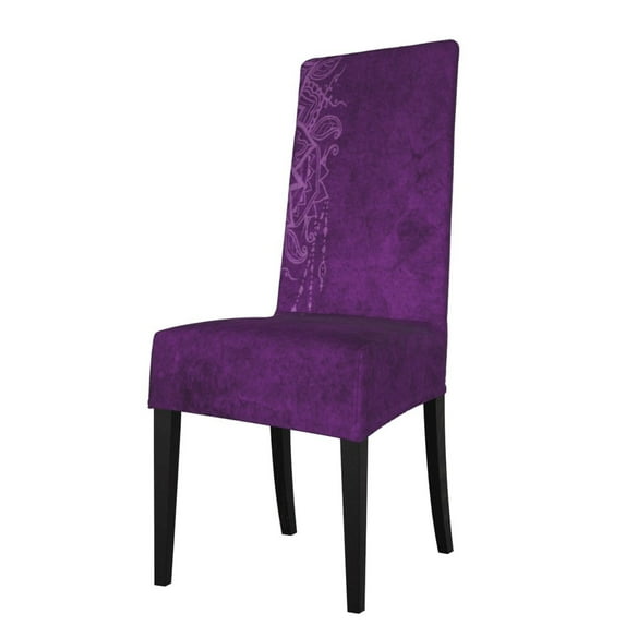 ZICANCN Purple Bohemian Flower Chair Protectors Seat Covers , Dining Chair Slipcovers 1 Piece for Dining Room Hotel Kitchen