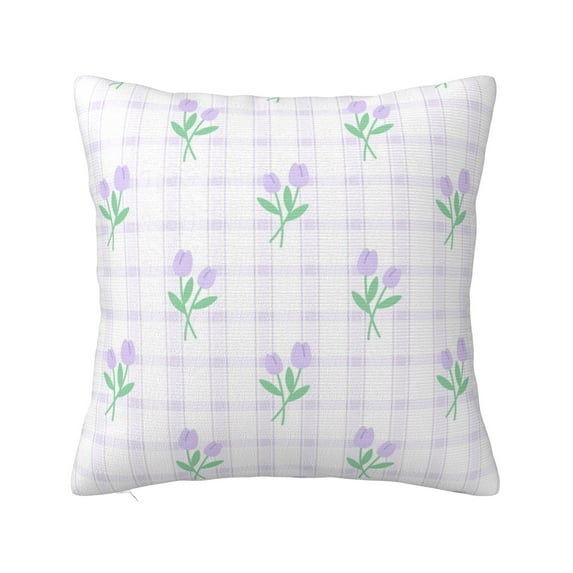 ZICANCN Purple Elegant Tulip Throw Pillow Covers, Bed Couch Sofa Knit Decorative Pillow Covers for Living Room Farmhouse, 24"x24"