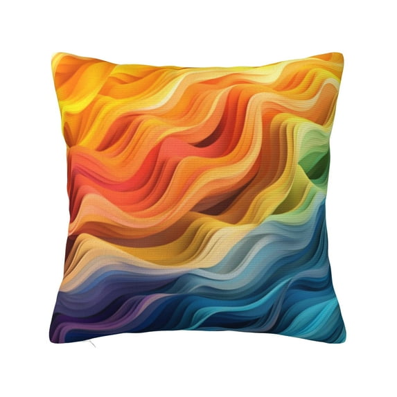 ZICANCN Rainbow Colors Background Throw Pillow Covers, Bed Couch Sofa Knit Decorative Pillow Covers for Living Room Farmhouse, 12"x12"