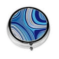 thumbnail image 1 of ZICANCN Round Pill Box Organizer with 3 Compartment, Elegant Luxury Blue Gradient Portable Travel Pill Cases for Pocket or Purse, 1 of 6