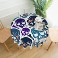 thumbnail image 1 of ZICANCN Round Table Cloths 60 Inch, Crazy Blue Skeletons Skulls Table Cover Waterproof Washable Outdoor Picnic Tablecloth, 1 of 8