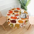 thumbnail image 1 of ZICANCN Round Table Cloths 60 Inch, Fox Hedgehog Warm Season Table Cover Waterproof Washable Outdoor Picnic Tablecloth, 1 of 8
