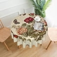 thumbnail image 1 of ZICANCN Round Table Cloths 60 Inch, Roses Butterflies Table Cover Waterproof Washable Outdoor Picnic Tablecloth, 1 of 8