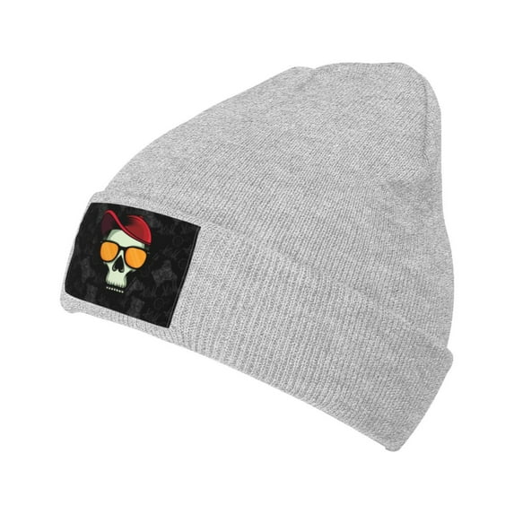 ZICANCN Skull Cool Skeleton Knit Beanie Hat , Winter Cap Soft Warm Classic Hats for Men Women Gray