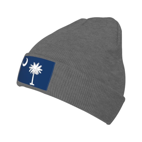 ZICANCN South Carolina State Flag Palm Tree Knit Beanie Hat , Winter Cap Soft Warm Classic Hats for Men Women Deep Heather