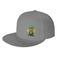 thumbnail image 1 of ZICANCN St Patrick Leprechaun Gold Baseball Caps, Trucker Hats for Men And Women, Adjustable Breathable Flat Caps, Gray, 1 of 8