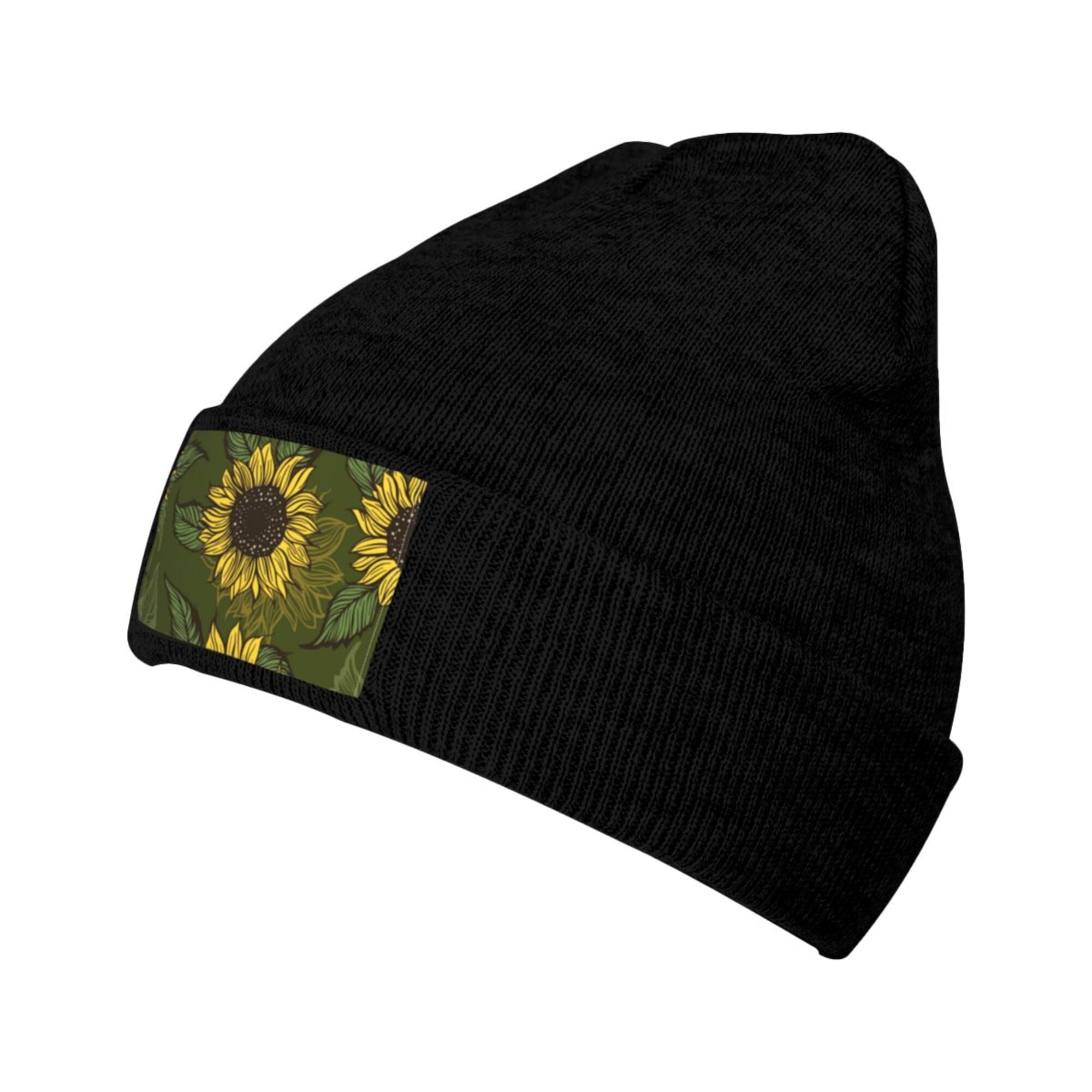 ZICANCN Sunflower Floral Blooming Flower Knit Beanie Hat, Winter