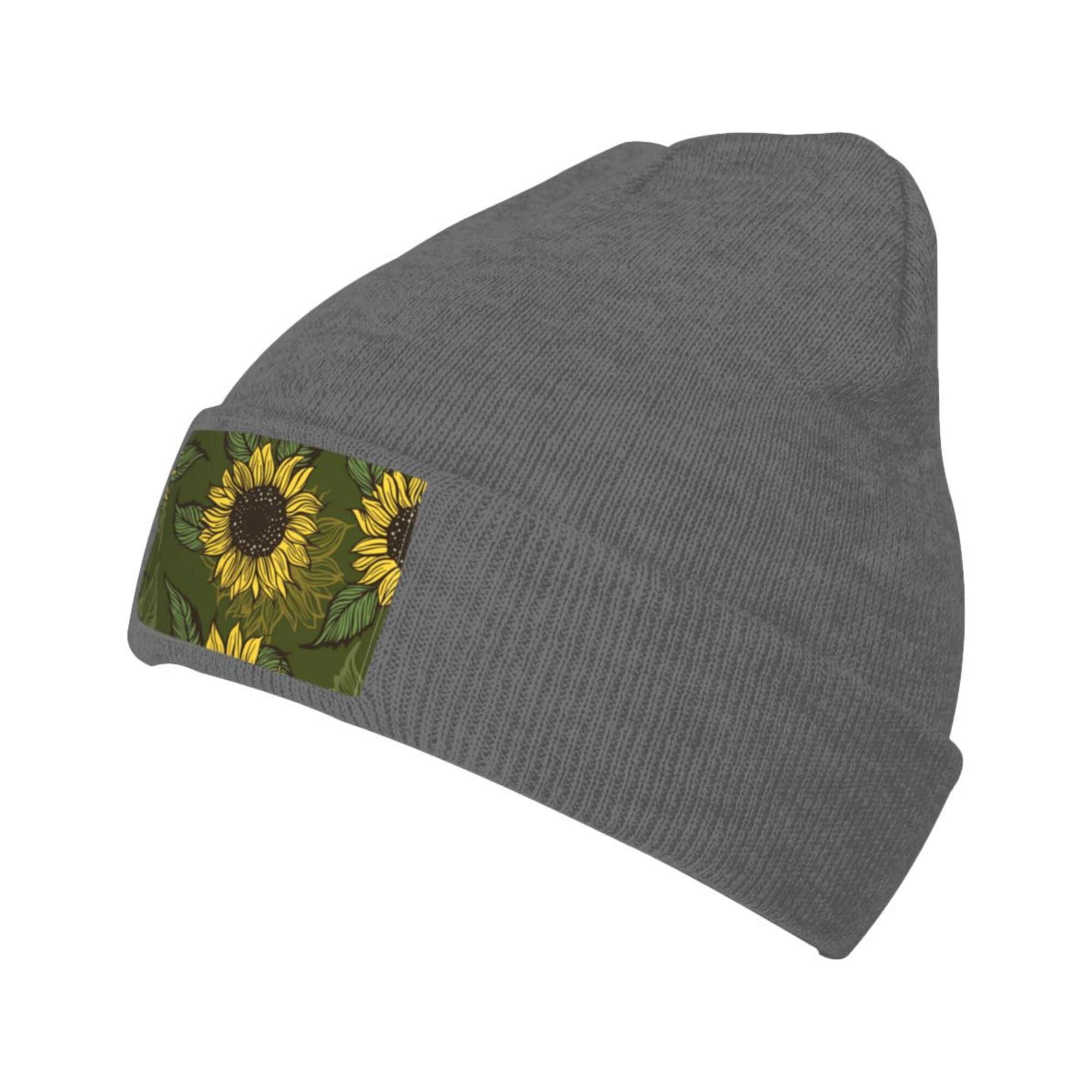 ZICANCN Sunflower Floral Blooming Flower Knit Beanie Hat, Winter