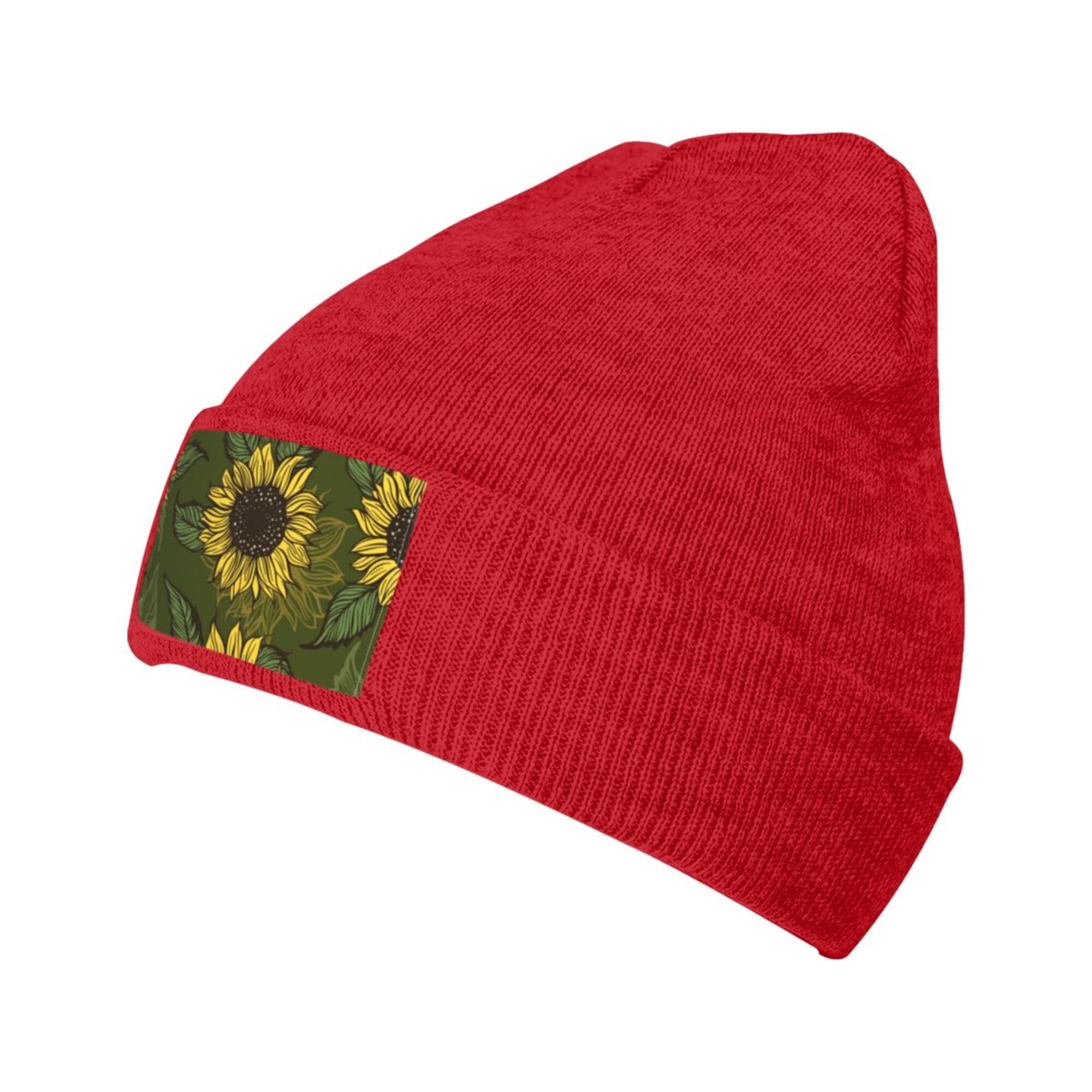 ZICANCN Sunflower Floral Blooming Flower Knit Beanie Hat, Winter
