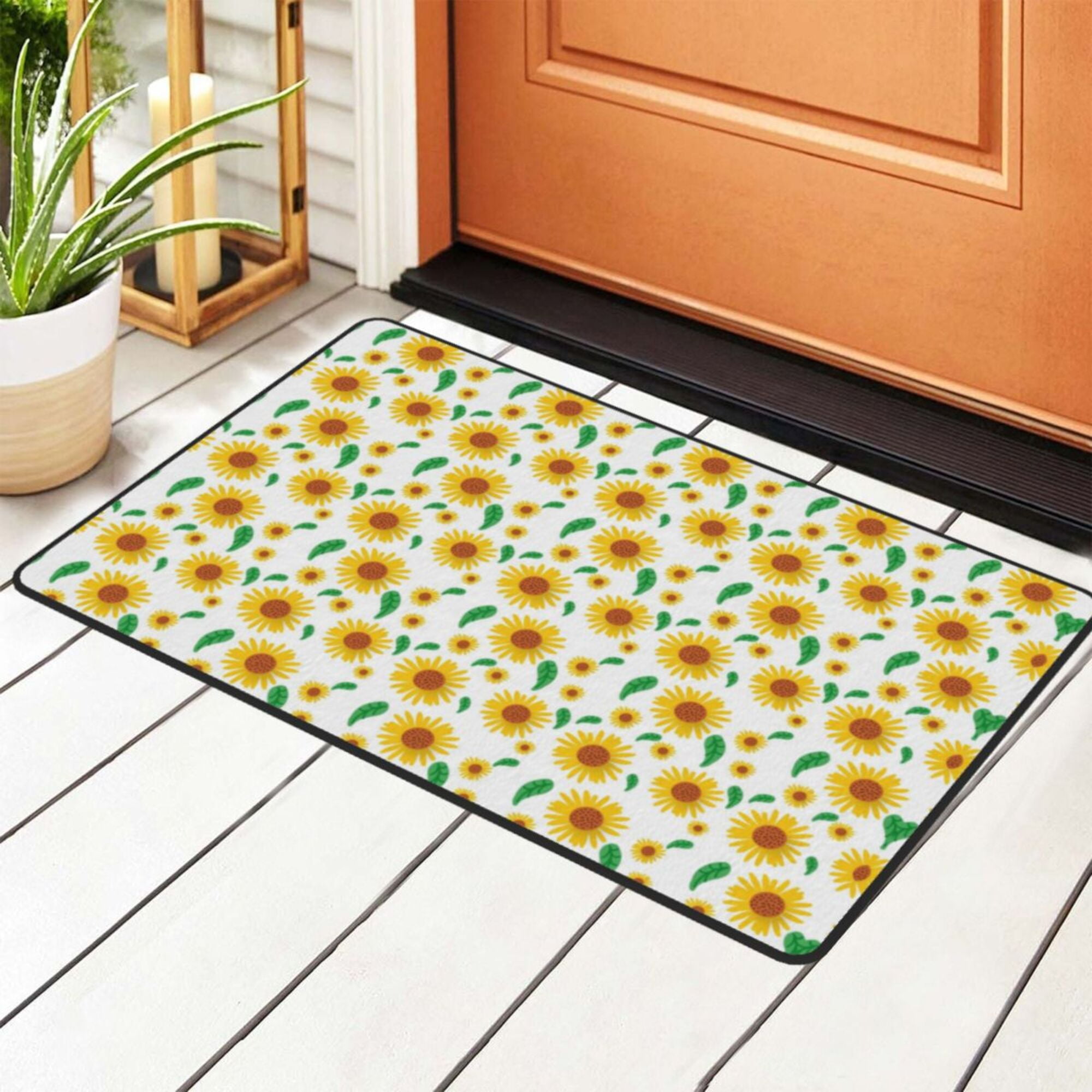 ZICANCN Sunflower Template Flower Area Rugs Doormat , Facecloth Non ...