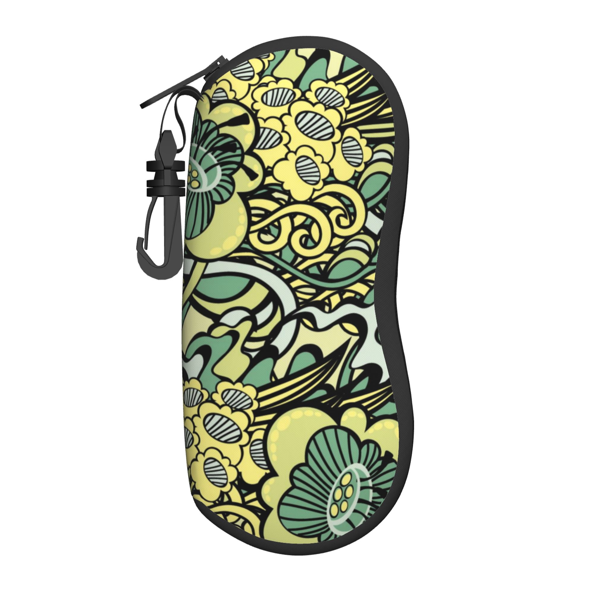 ZICANCN Sunglasses Soft Case, Abstract Floral Green Flower