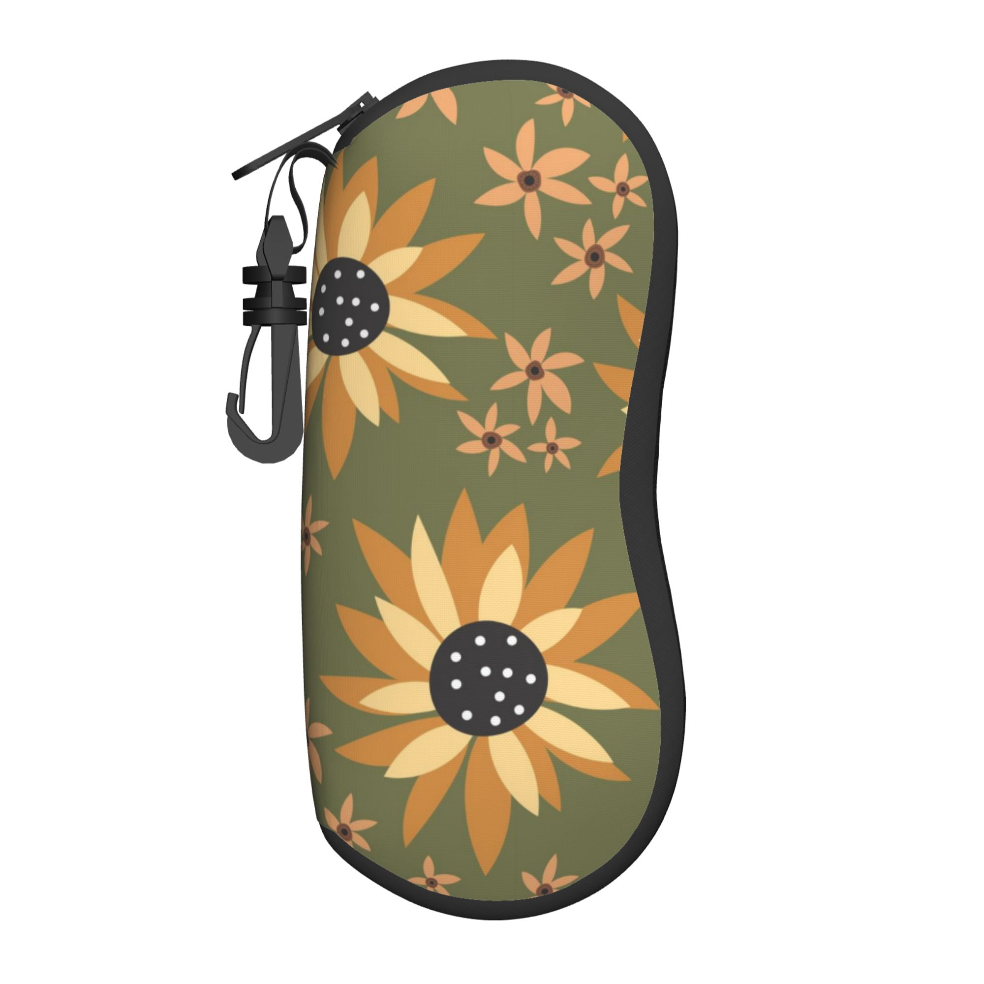 ♡cancan♡ ZICANCN Sunglasses Soft Case, Flower Art Sunflower Texture