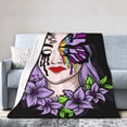 thumbnail image 1 of ZICANCN Throw Blanket Butterfly Skull With Flower , Couch Ultra Soft Micro Fleece Sofa Bed Camping Travel Blanket for Adults, 40"x30", 1 of 8