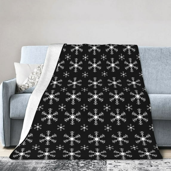 ZICANCN Throw Blanket Christmas snowflakes , Couch Ultra Soft Micro Fleece Sofa Bed Camping Travel Blanket for Adults, 50"x40"