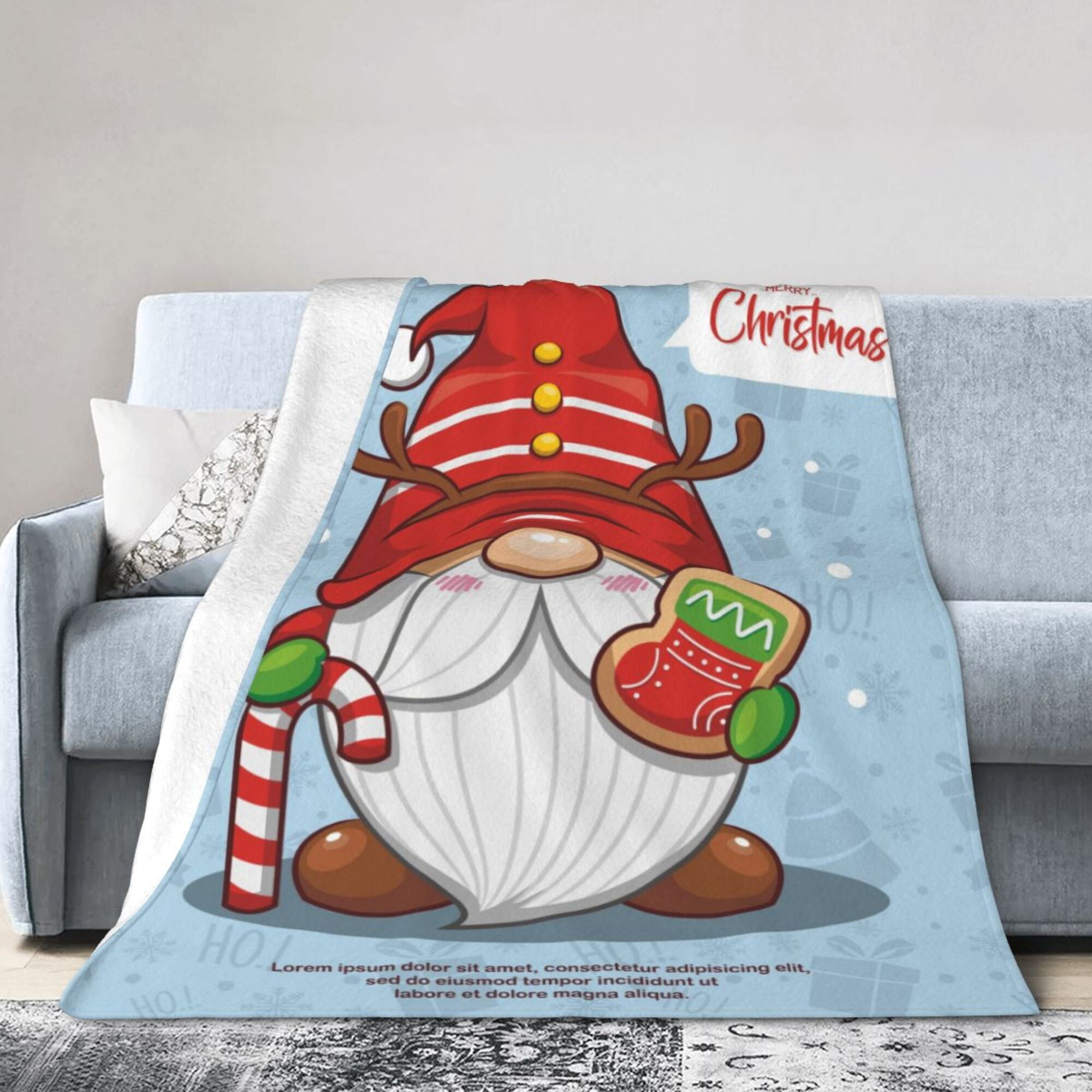 ZICANCN Throw Blanket Cute Gnome Santa Gingerbread , Couch Ultra Soft ...