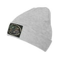 thumbnail image 1 of ZICANCN Tiger Aggressive And Patient Knit Beanie Hat, Winter Cap Soft Warm Classic Hats for Men Women, Gray, 1 of 8