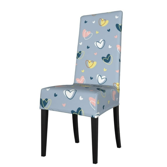 ZICANCN Vintage Blue Hearts Chair Protectors Seat Covers , Dining Chair Slipcovers 1 Piece for Dining Room Hotel Kitchen