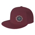 thumbnail image 1 of ZICANCN Vintage Bohemian Floral Baseball Caps, Trucker Hats for Men And Women, Adjustable Breathable Flat Caps, Dark Red, 1 of 8