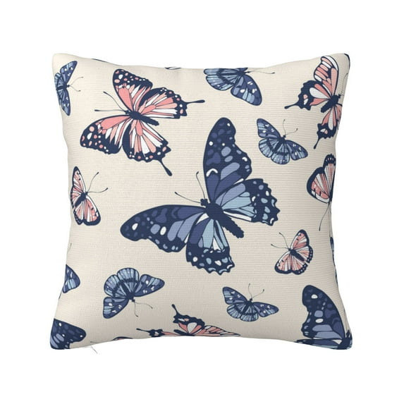 ZICANCN Vintage Doodle Butterflies Art Throw Pillow Covers, Bed Couch Sofa Knit Decorative Pillow Covers for Living Room Farmhouse, 20"x20"