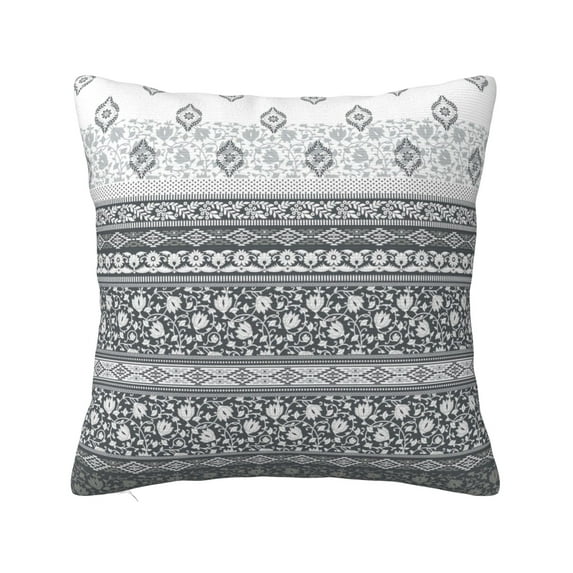 ZICANCN Vintage Ethnic Gray Aztec Throw Pillow Covers, Bed Couch Sofa Knit Decorative Pillow Covers for Living Room Farmhouse, 16"x16"