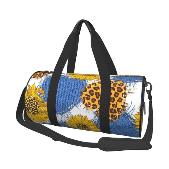 ZICANCN Vintage Hearts Sunflowers Travel Duffle Bag, Sports Tote Gym Bag Weekenders Bags for Women Men
