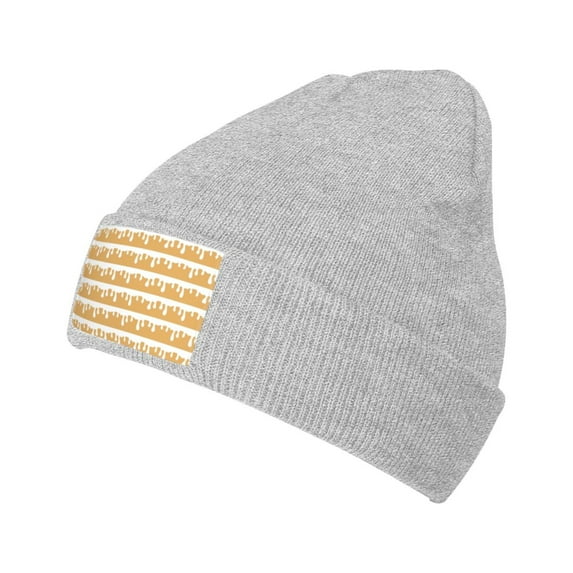 ZICANCN Vintage Ink Paint Design Knit Beanie Hat, Winter Cap Soft Warm Classic Hats for Men Women, Gray
